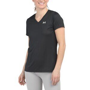 UNDER ARMOUR Black Tech Short Sleeve V-neck Top